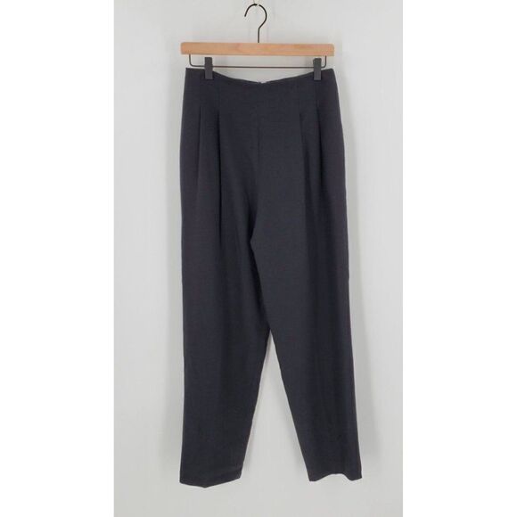 Ann Taylor Dress Pants Womens Pleated Front Back Zip 100% Wool Black Size 8 - Picture 5 of 9